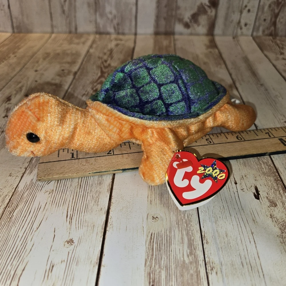 Ty Plush Turtle with Orange and Green Colors